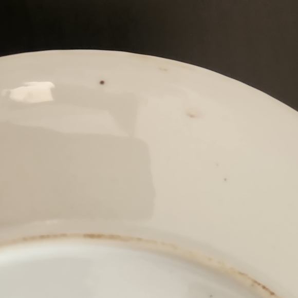 Antique Asian Hand-Painted Red and Black Floral Decorative Plate - Picture 7 of 8